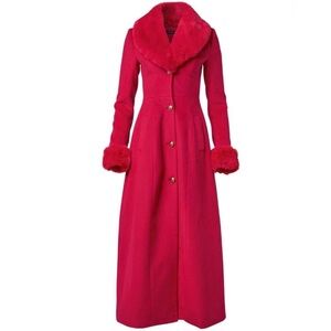 NEW Venus Fur Trim Glam Coat Size 8